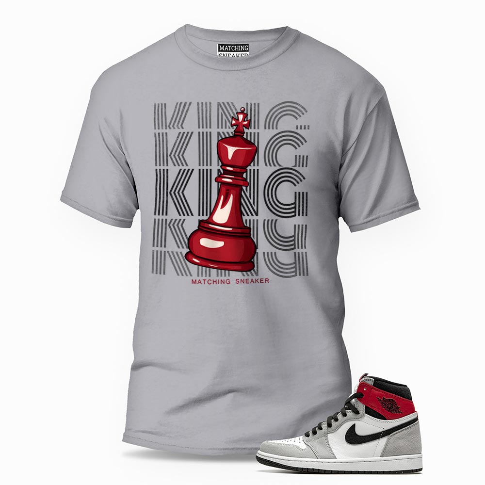 The King Athletic Heather T-Shirt To Match Jordan 1 Light Smoke Grey