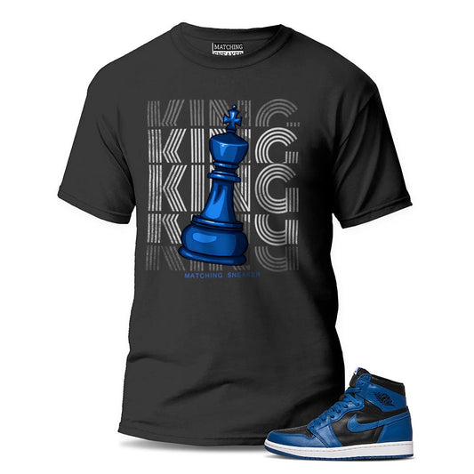 The King Black T-Shirt To Match Jordan 1 Dark Marina Blue
