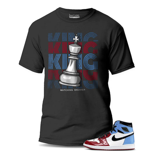 The King Black T-Shirt To Match Jordan 1 Fearless UNC Chicago