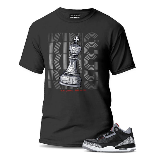 The King Black T-Shirt To Match Jordan 3 Black Cement