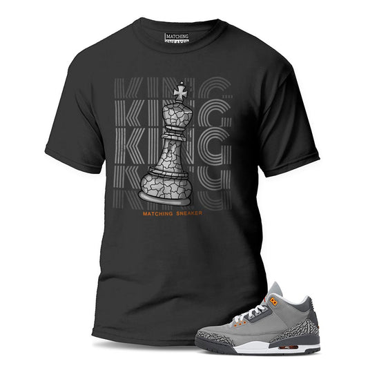 The King Black T-Shirt To Match Jordan 3 Cool Grey