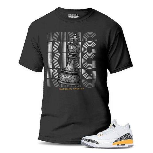 The King Black T-Shirt To Match Jordan 3 Laser Orange