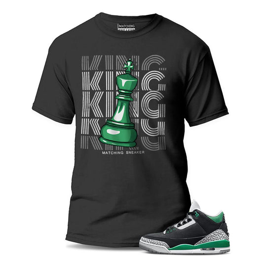 The King Black T-Shirt To Match Jordan 3 Pine Green
