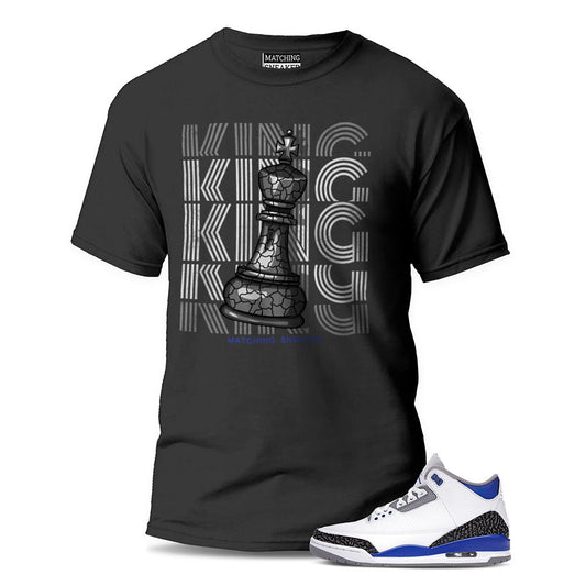 The King Black T-Shirt To Match Jordan 3 Racer Blue